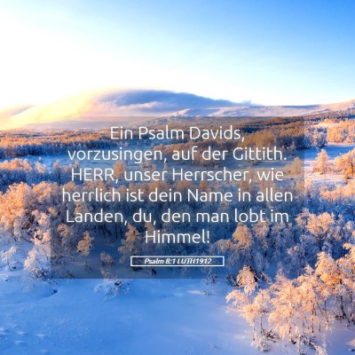 Picture 05 - Psalm 8:1 LUTH1912 - Ein Psalm Davids, vorzusingen, auf der Gittith. - Bible Verse Picture