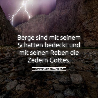 Picture 05 - Psalm 80:10 LUTH1912 - Berge sind mit seinem Schatten bedeckt und mit - Bible Verse Picture