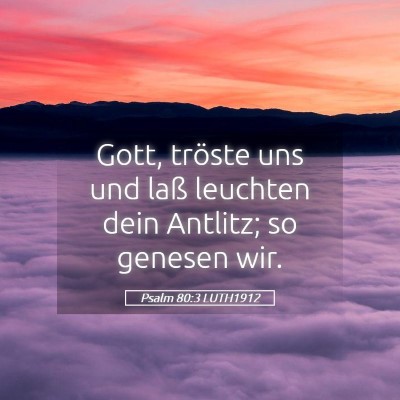 Picture 05 - Psalm 80:3 LUTH1912 - Gott, tröste uns und laß leuchten dein Antlitz; - Bible Verse Picture