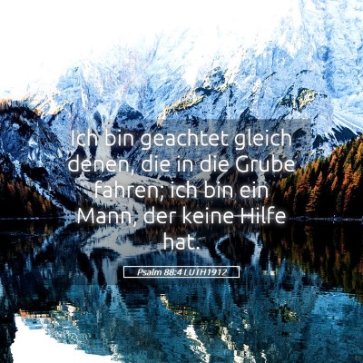 Picture 05 - Psalm 88:4 LUTH1912 - Ich bin geachtet gleich denen, die in die Grube - Bible Verse Picture