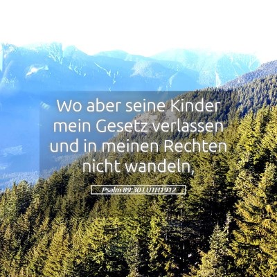Picture 05 - Psalm 89:30 LUTH1912 - Wo aber seine Kinder mein Gesetz verlassen und in - Bible Verse Picture