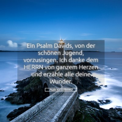 Picture 05 - Psalm 9:1 LUTH1912 - Ein Psalm Davids, von der schönen Jugend, - Bible Verse Picture