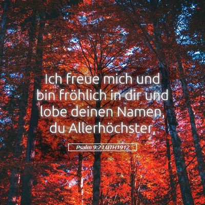 Picture 05 - Psalm 9:2 LUTH1912 - Ich freue mich und bin fröhlich in dir und lobe - Bible Verse Picture