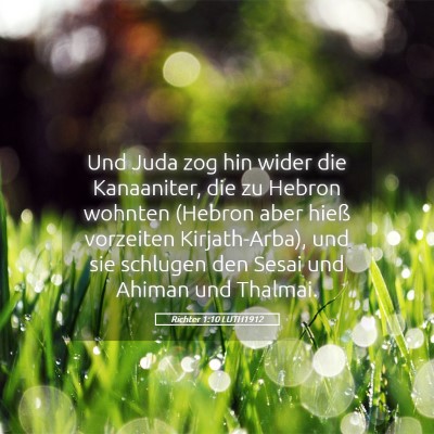 Picture 05 - Richter 1:10 LUTH1912 - Und Juda zog hin wider die Kanaaniter, die zu - Bible Verse Picture