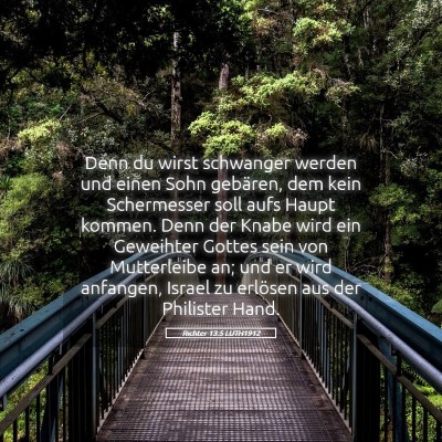 Picture 05 - Richter 13:5 LUTH1912 - Denn du wirst schwanger werden und einen Sohn - Bible Verse Picture