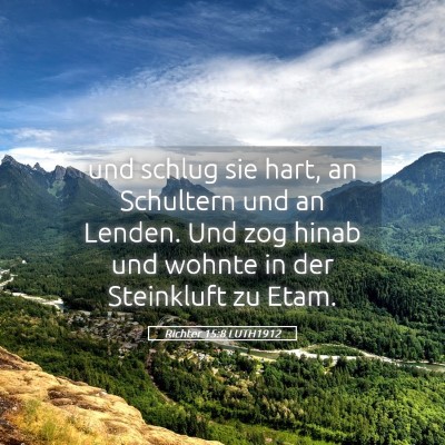 Picture 05 - Richter 15:8 LUTH1912 - und schlug sie hart, an Schultern und an Lenden. - Bible Verse Picture