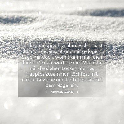 Picture 05 - Richter 16:13 LUTH1912 - Delila aber sprach zu ihm: Bisher hast du mich - Bible Verse Picture