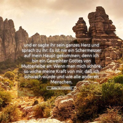 Picture 05 - Richter 16:17 LUTH1912 - und er sagte ihr sein ganzes Herz und sprach zu - Bible Verse Picture