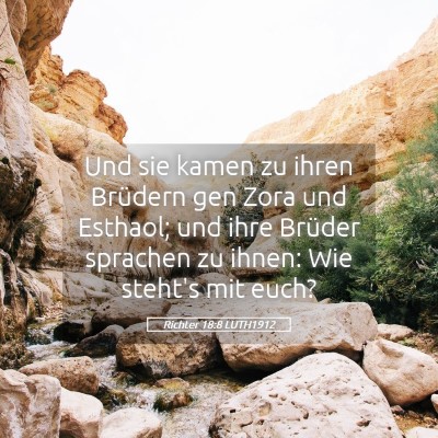 Picture 05 - Richter 18:8 LUTH1912 - Und sie kamen zu ihren Brüdern gen Zora und - Bible Verse Picture