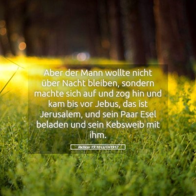 Picture 05 - Richter 19:10 LUTH1912 - Aber der Mann wollte nicht über Nacht bleiben, - Bible Verse Picture