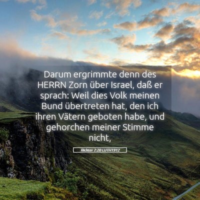 Picture 05 - Richter 2:20 LUTH1912 - Darum ergrimmte denn des HERRN Zorn über Israel, - Bible Verse Picture