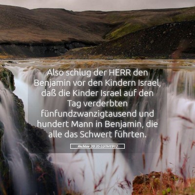 Picture 05 - Richter 20:35 LUTH1912 - Also schlug der HERR den Benjamin vor den Kindern - Bible Verse Picture