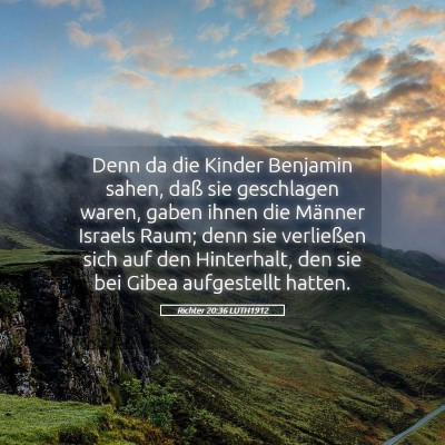 Picture 05 - Richter 20:36 LUTH1912 - Denn da die Kinder Benjamin sahen, daß sie - Bible Verse Picture