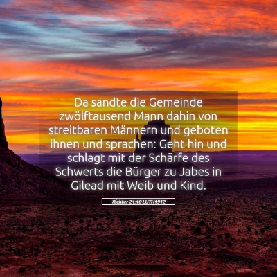 Picture 05 - Richter 21:10 LUTH1912 - Da sandte die Gemeinde zwölftausend Mann dahin - Bible Verse Picture