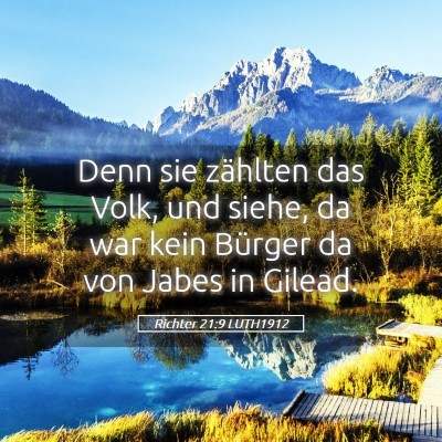 Picture 05 - Richter 21:9 LUTH1912 - Denn sie zählten das Volk, und siehe, da war - Bible Verse Picture