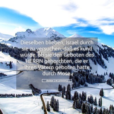 Picture 05 - Richter 3:4 LUTH1912 - Dieselben blieben, Israel durch sie zu versuchen, - Bible Verse Picture