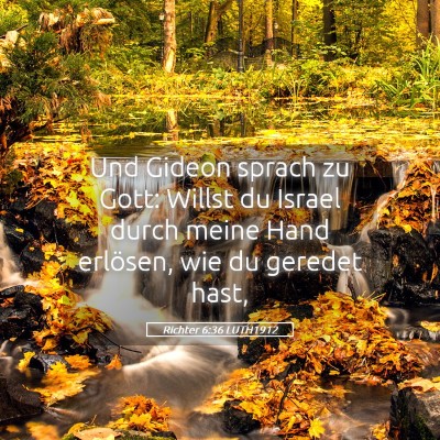 Picture 05 - Richter 6:36 LUTH1912 - Und Gideon sprach zu Gott: Willst du Israel durch - Bible Verse Picture