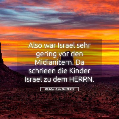 Picture 05 - Richter 6:6 LUTH1912 - Also war Israel sehr gering vor den Midianitern. - Bible Verse Picture