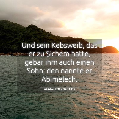 Picture 05 - Richter 8:31 LUTH1912 - Und sein Kebsweib, das er zu Sichem hatte, gebar - Bible Verse Picture