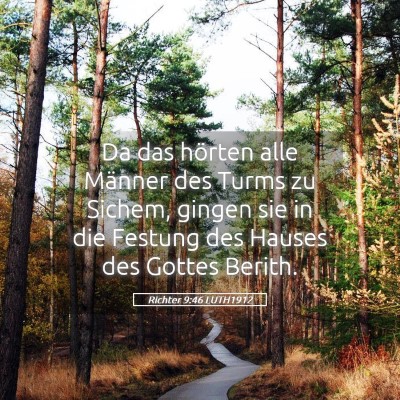 Picture 05 - Richter 9:46 LUTH1912 - Da das hörten alle Männer des Turms zu Sichem, - Bible Verse Picture