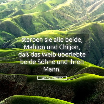 Picture 05 - Rut 1:5 LUTH1912 - starben sie alle beide, Mahlon und Chiljon, daß - Bible Verse Picture