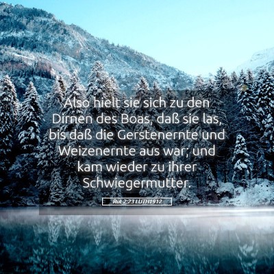 Picture 05 - Rut 2:23 LUTH1912 - Also hielt sie sich zu den Dirnen des Boas, daß - Bible Verse Picture