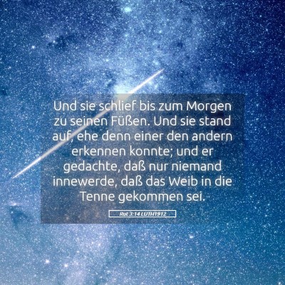 Picture 05 - Rut 3:14 LUTH1912 - Und sie schlief bis zum Morgen zu seinen Füßen. - Bible Verse Picture