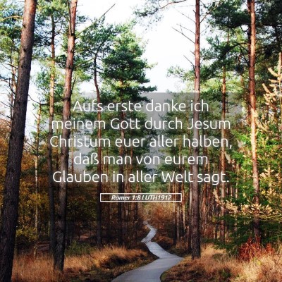 Picture 05 - Römer 1:8 LUTH1912 - Aufs erste danke ich meinem Gott durch Jesum - Bible Verse Picture
