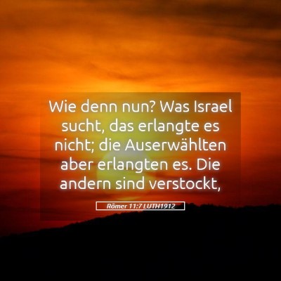 Picture 05 - Römer 11:7 LUTH1912 - Wie denn nun? Was Israel sucht, das erlangte es - Bible Verse Picture