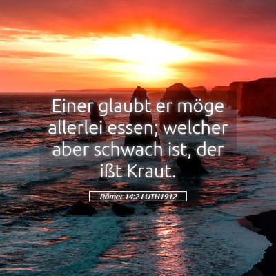 Picture 05 - Römer 14:2 LUTH1912 - Einer glaubt er möge allerlei essen; welcher - Bible Verse Picture