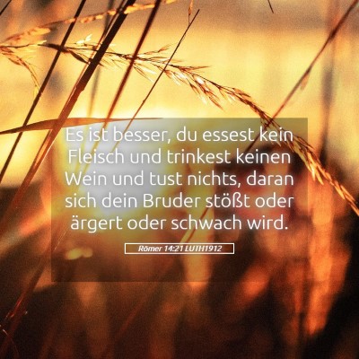 Picture 05 - Römer 14:21 LUTH1912 - Es ist besser, du essest kein Fleisch und - Bible Verse Picture