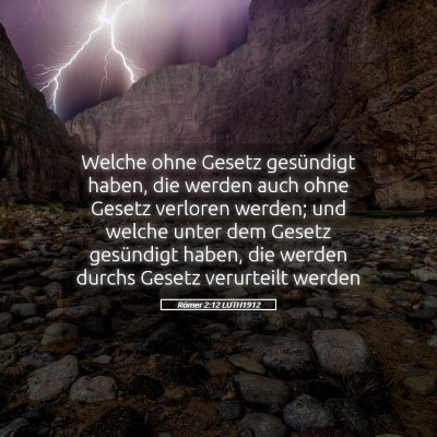 Picture 05 - Römer 2:12 LUTH1912 - Welche ohne Gesetz gesündigt haben, die werden - Bible Verse Picture
