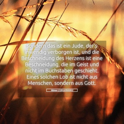 Picture 05 - Römer 2:29 LUTH1912 - sondern das ist ein Jude, der's inwendig - Bible Verse Picture