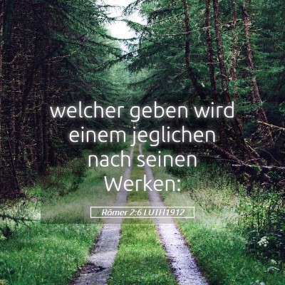 Picture 05 - Römer 2:6 LUTH1912 - welcher geben wird einem jeglichen nach seinen - Bible Verse Picture