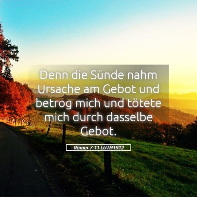 Picture 05 - Römer 7:11 LUTH1912 - Denn die Sünde nahm Ursache am Gebot und betrog - Bible Verse Picture