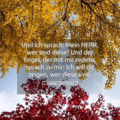 Picture 05 - Sacharja 1:9 LUTH1912 - Und ich sprach: Mein HERR, wer sind diese? Und - Bible Verse Picture