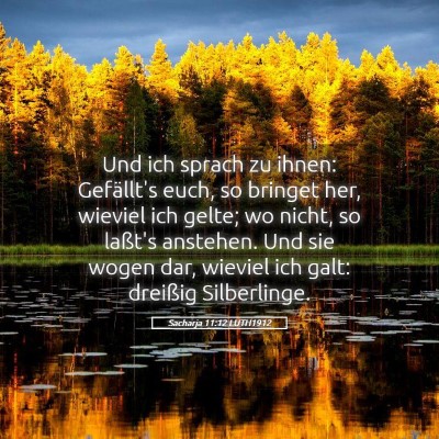Picture 05 - Sacharja 11:12 LUTH1912 - Und ich sprach zu ihnen: Gefällt's euch, so - Bible Verse Picture