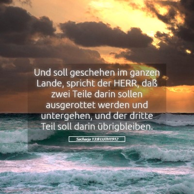 Picture 05 - Sacharja 13:8 LUTH1912 - Und soll geschehen im ganzen Lande, spricht der - Bible Verse Picture