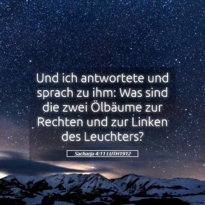 Picture 05 - Sacharja 4:11 LUTH1912 - Und ich antwortete und sprach zu ihm: Was sind - Bible Verse Picture