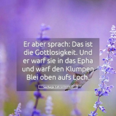 Picture 05 - Sacharja 5:8 LUTH1912 - Er aber sprach: Das ist die Gottlosigkeit. Und er - Bible Verse Picture