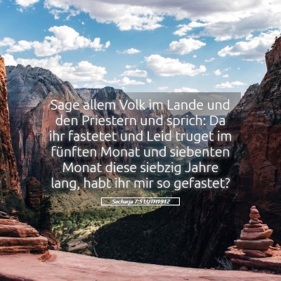Picture 05 - Sacharja 7:5 LUTH1912 - Sage allem Volk im Lande und den Priestern und - Bible Verse Picture