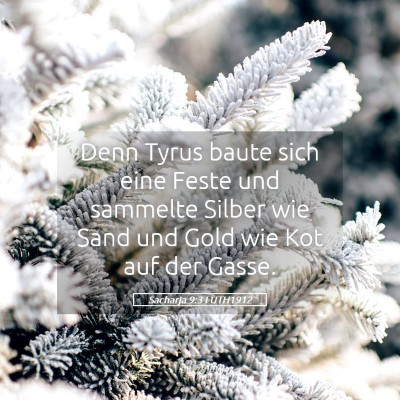 Picture 05 - Sacharja 9:3 LUTH1912 - Denn Tyrus baute sich eine Feste und sammelte - Bible Verse Picture