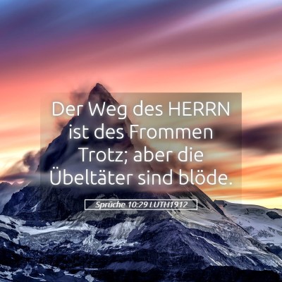 Picture 05 - Sprüche 10:29 LUTH1912 - Der Weg des HERRN ist des Frommen Trotz; aber die - Bible Verse Picture
