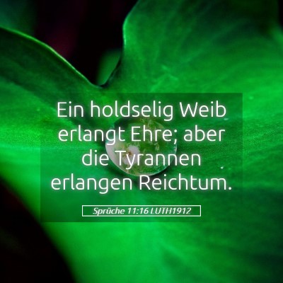 Picture 05 - Sprüche 11:16 LUTH1912 - Ein holdselig Weib erlangt Ehre; aber die - Bible Verse Picture