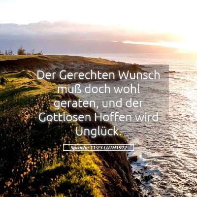 Picture 05 - Sprüche 11:23 LUTH1912 - Der Gerechten Wunsch muß doch wohl geraten, und - Bible Verse Picture