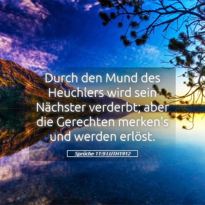 Picture 05 - Sprüche 11:9 LUTH1912 - Durch den Mund des Heuchlers wird sein Nächster - Bible Verse Picture