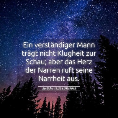 Picture 05 - Sprüche 12:23 LUTH1912 - Ein verständiger Mann trägt nicht Klugheit zur - Bible Verse Picture
