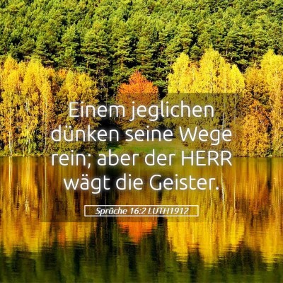 Picture 05 - Sprüche 16:2 LUTH1912 - Einem jeglichen dünken seine Wege rein; aber der - Bible Verse Picture