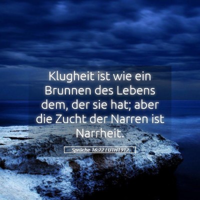 Picture 05 - Sprüche 16:22 LUTH1912 - Klugheit ist wie ein Brunnen des Lebens dem, der - Bible Verse Picture