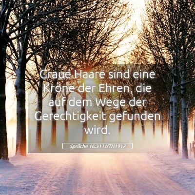 Picture 05 - Sprüche 16:31 LUTH1912 - Graue Haare sind eine Krone der Ehren, die auf - Bible Verse Picture